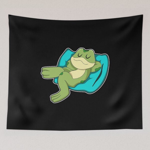 Item preview, Frog at Sleeping with Pillow designed and sold by Snabdesign84.