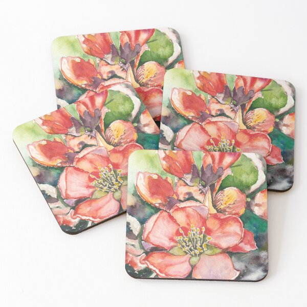 Item preview, Flowering Quince Watercolour Painting by Monika designed and sold by Monika's Painting.