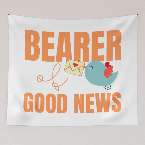 Item preview, Bearer of Good News Cute Blue Bird with Mail designed and sold by Nathalie Aynié.