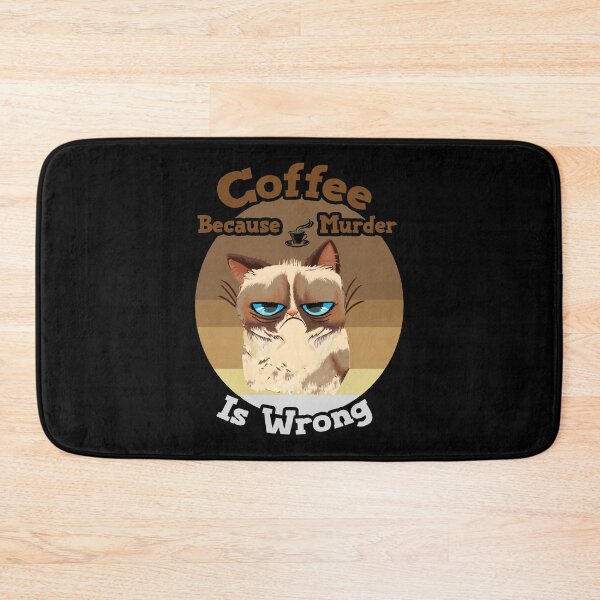Item preview, Funny Cat Coffee Because Murder Is Wrong, Black Cat Drinks Coffee designed and sold by KO-Design.