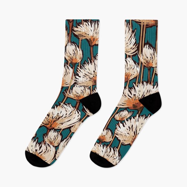 Item preview, Cotton Grass Field | Teal + Orange + Rust + Brn + Cream designed and sold by L Diane Johnson.