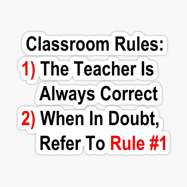 Classroom Rules Sticker