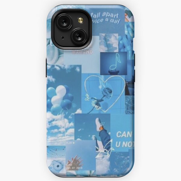 Cute aesthetic collage phone case blue