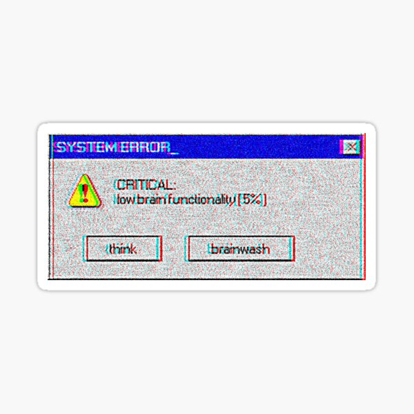 Vista previa del artículo con la obra «[ ＣＲＩＴＩＣＡＬ ] baja funcionalidad cerebral», diseñado y vendido por ERROR[aesthetic]!.