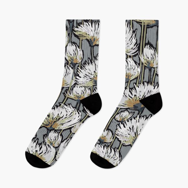 Item preview, Cotton Grass Field | Cool Green + Gray + Black  designed and sold by L Diane Johnson.