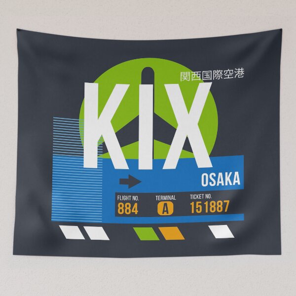 Item preview, Osaka, Japan (KIX) Airport Code Baggage Tag designed and sold by SLAG-Creative.
