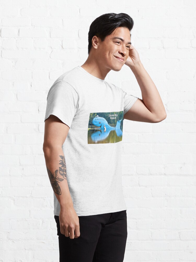 Thumbnail 5 of 7, Classic T-Shirt, Route 66 Catoosa Whale - Big Blue Whale designed and sold by Warren Paul Harris.