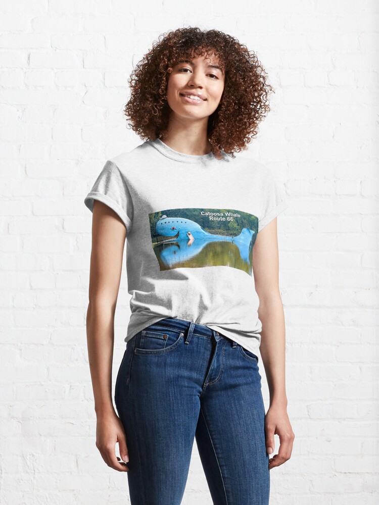 Thumbnail 4 of 7, Classic T-Shirt, Route 66 Catoosa Whale - Big Blue Whale designed and sold by Warren Paul Harris.