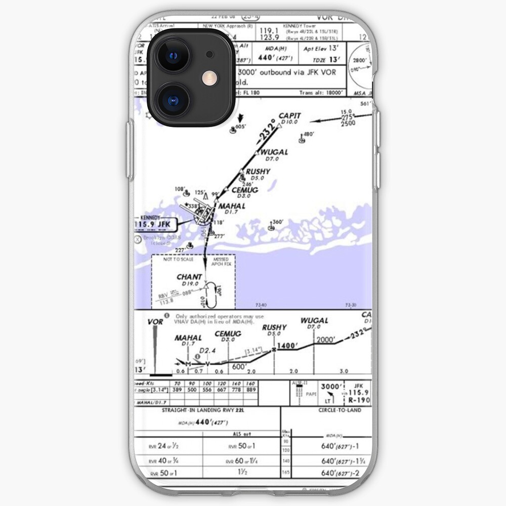 "Aviation Chart KJFK New York" iPhone Case & Cover by filfilip