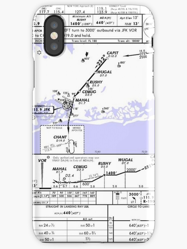 "Aviation Chart KJFK New York" iPhone Cases & Covers by Filippos