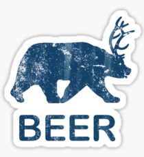 Vintage Beer Bear Deer Sticker
