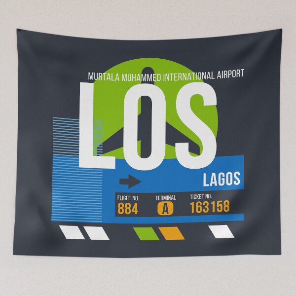Item preview, Lagos, Nigeria (LOS) Airport Code Baggage Tag designed and sold by SLAG-Creative.