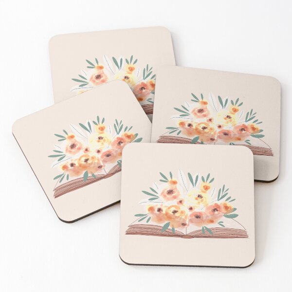 Item preview, Watercolor floral burst on open book designed and sold by owlcreates.