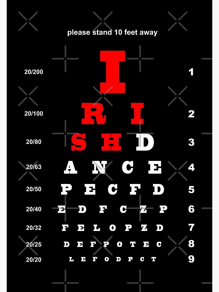 "EYE TEST CHART IRISH DANCE" Poster for Sale by KoolDsignsDANCE