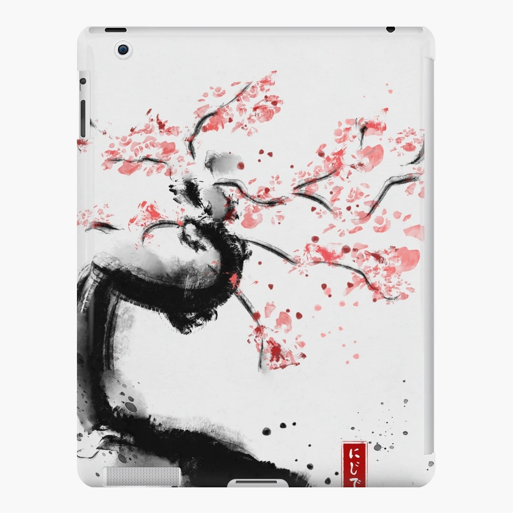 Japanese cherry blossom Ink Drawing Sakura Sumi-e | iPad Case & Skin