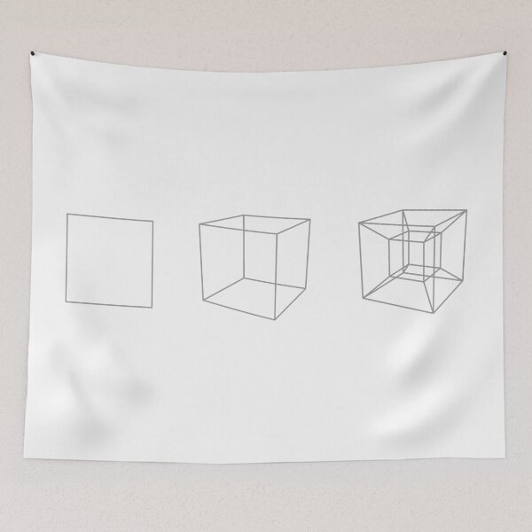 Item preview, Square, Cube, Hypercube (Light Grey) designed and sold by GalacticEmpire.