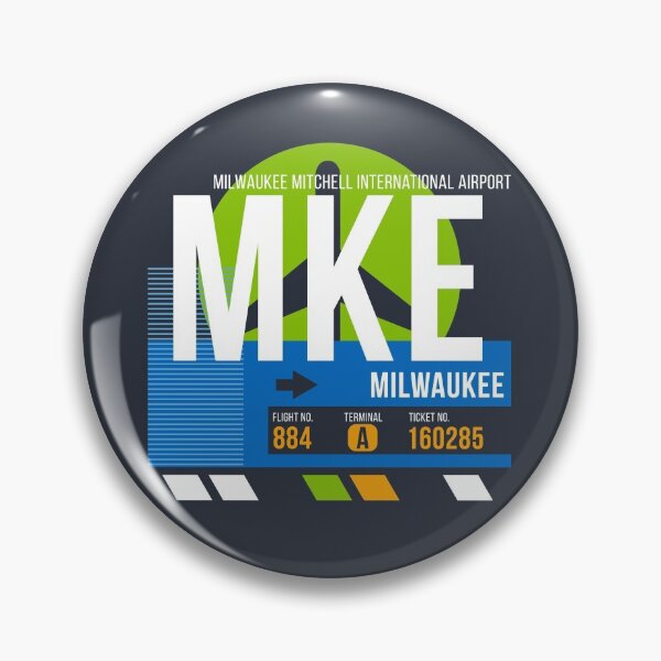 Artikelvorschau, Milwaukee, Wisconsin (MKE) Flughafencode Gepäckanhänger entworfen und verkauft von SLAG-Creative.