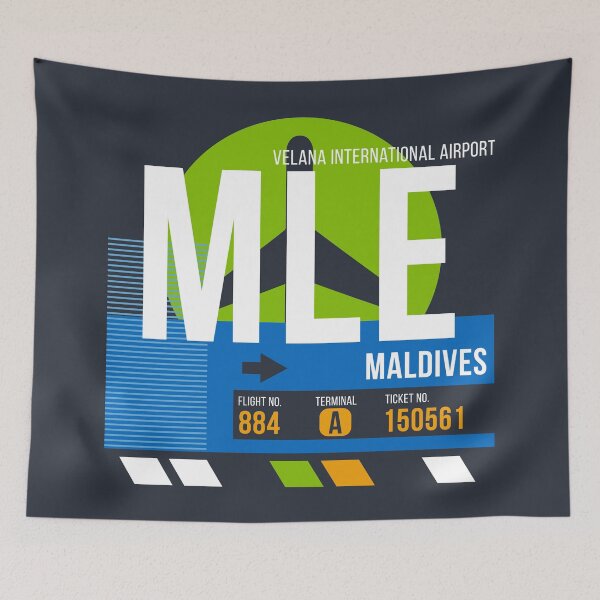 Item preview, Maldives (MLE) Airport Code Baggage Tag designed and sold by SLAG-Creative.