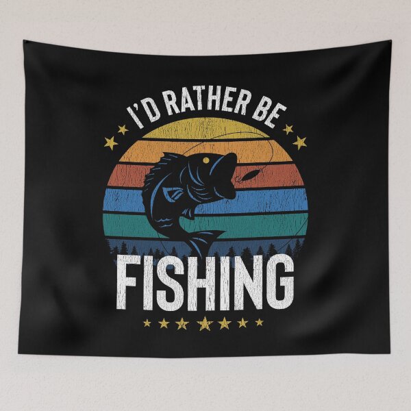 Item preview, I’d Rather Be Fishing, retro distressed design designed and sold by Paul Foreman.