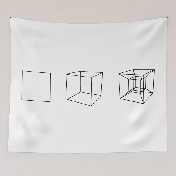 Item preview, Square, Cube, Hypercube (Black) designed and sold by GalacticEmpire.