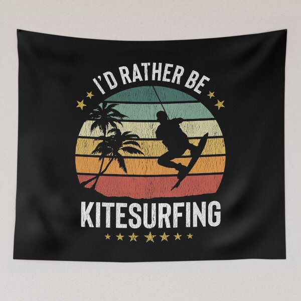 Item preview, I’d Rather Be Kitesurfing - retro distressed kite design designed and sold by Paul Foreman.