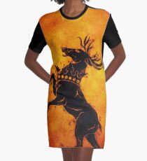 Heraldry Stag Graphic T-Shirt Dress