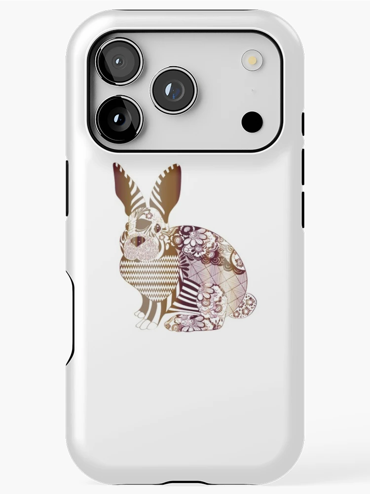 Thumbnail 1 of 4, iPhone Case, Copper Patterned Bunny Rabbit designed and sold by Labradoodlesetc.