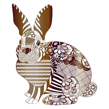 Artwork thumbnail, Copper Patterned Bunny Rabbit by Labradoodlesetc