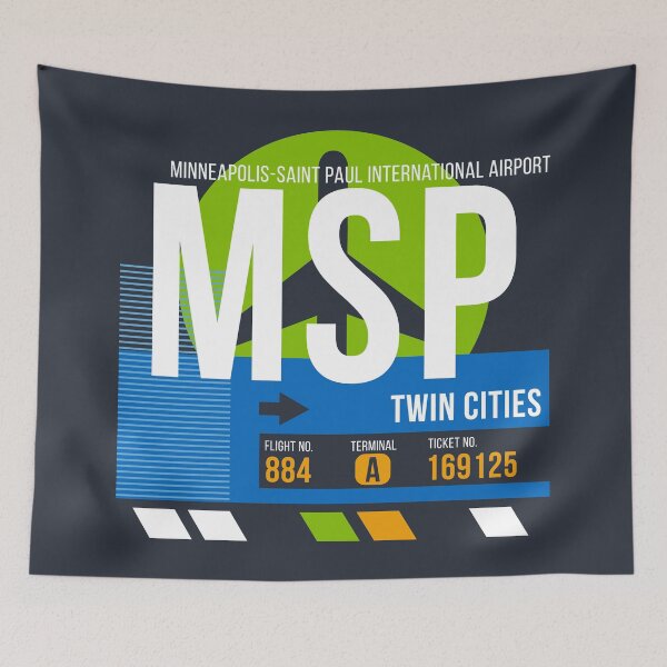 Item preview, Minneapolis-St Paul (MSP) Airport Code Baggage Tag designed and sold by SLAG-Creative.