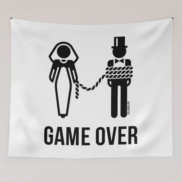 Item preview, Game Over On A Leash / Lead! (Groom / Stag Party / Wedding / Marriage / Black) designed and sold by MrFaulbaum.