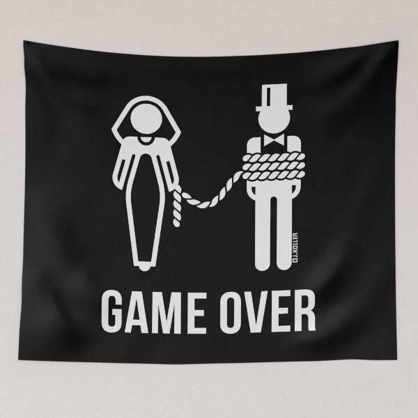 Item preview, Game Over On A Leash / Lead! (Groom / Stag Party / Wedding / Marriage / White) designed and sold by MrFaulbaum.