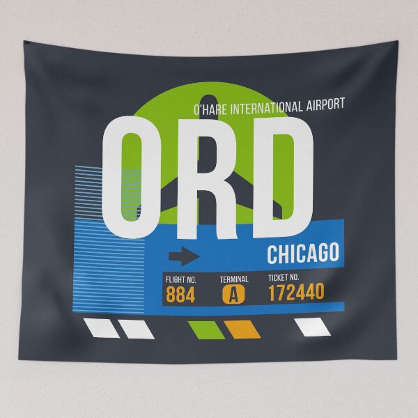 Item preview, Chicago O'Hare (ORD) Airport Code Baggage Tag designed and sold by SLAG-Creative.