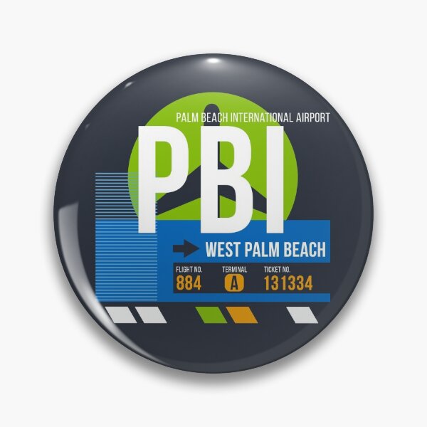 Item preview, West Palm Beach, Florida (PBI) Airport Code Baggage Tag designed and sold by SLAG-Creative.