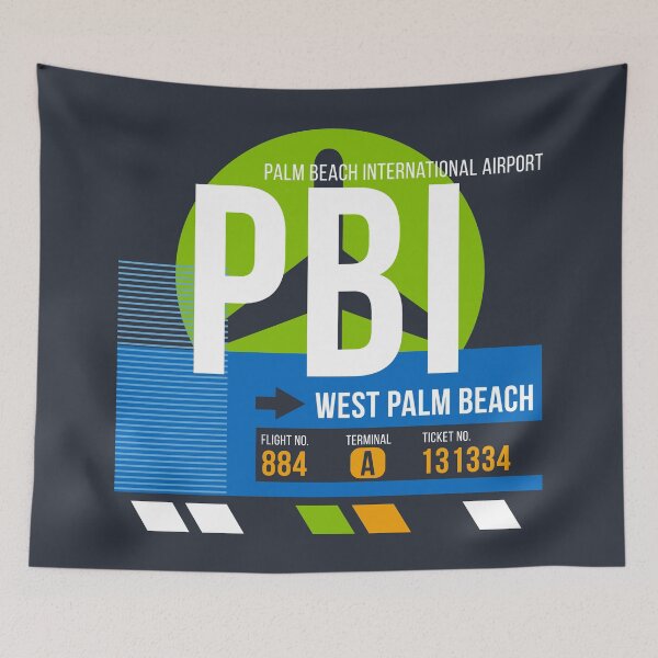 Item preview, West Palm Beach, Florida (PBI) Airport Code Baggage Tag designed and sold by SLAG-Creative.