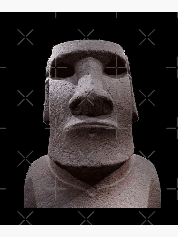 Moyai Moai Easter Island Head Emoji Art Board Print for Sale by donbass