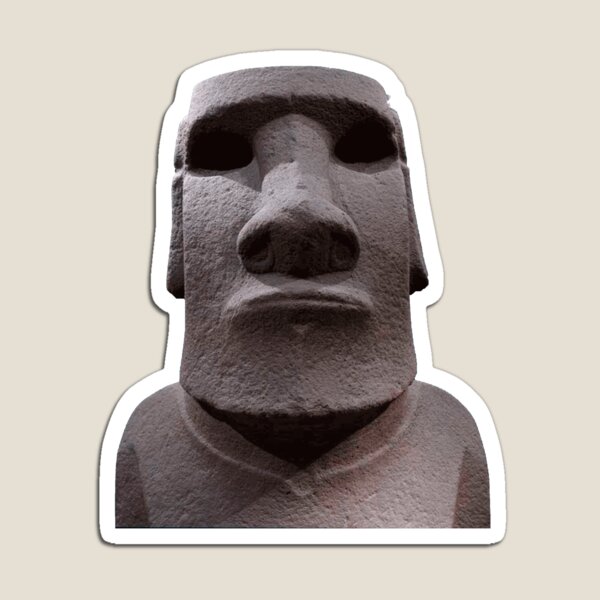 Meme Enjoyer Funny Moai Emoji - Funny Quotes - Magnet