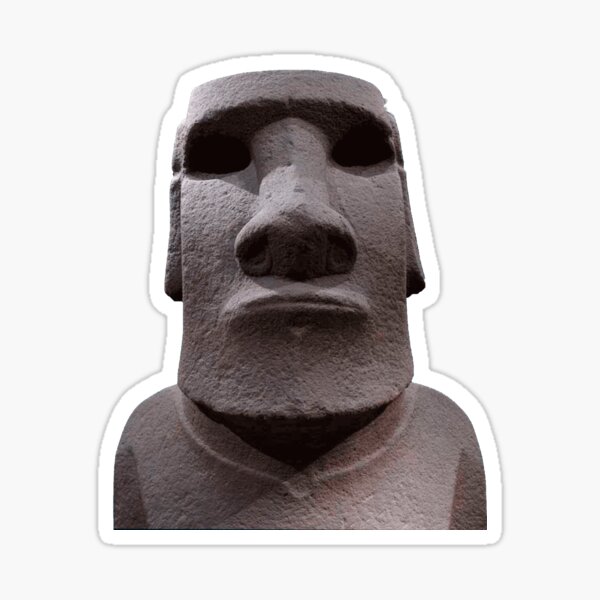 Moai Easter Island Head Statue Emoji Meme Sticker for Sale by