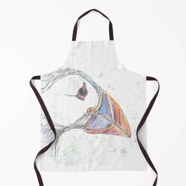 Item preview, Squiggly puffin portrait designed and sold by DebTheZeb.