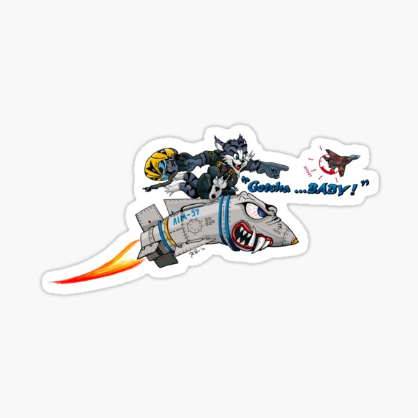 F-14 Tomcat 'Gotcha Baby Illustration Sticker