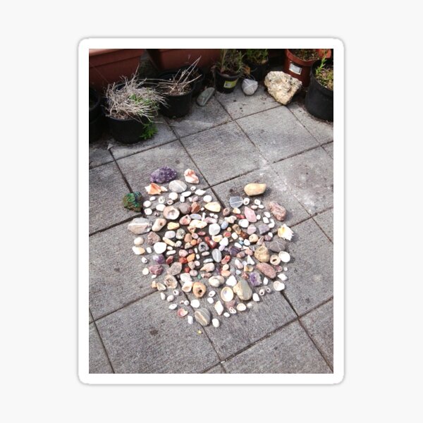Stone Heart on Balcony Photo Sticker