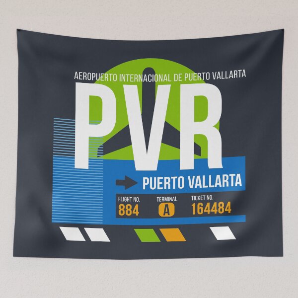 Item preview, Puerto Vallarta, Mexico (PVR) Airport Code Baggage Tag designed and sold by SLAG-Creative.