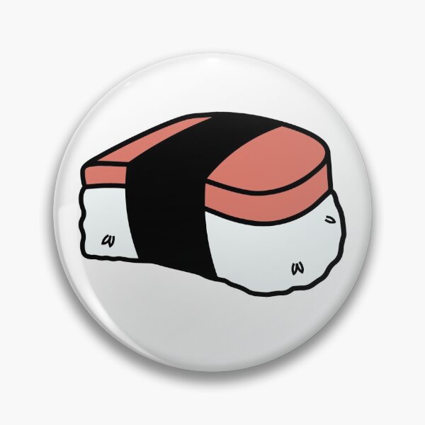 Item preview, White Background Musubi Lunch Meat Cute Funny Food Foodie Pink Rice Nori Sushi Oni Onigiri Ball Asian Cuisine  designed and sold by mariesmunchies.