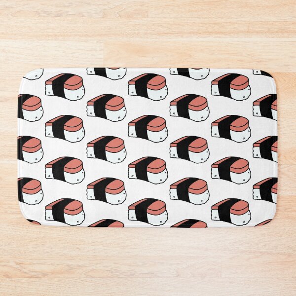 Item preview, White Background Musubi Lunch Meat Cute Funny Food Foodie Pink Rice Nori Sushi Oni Onigiri Ball Asian Cuisine  designed and sold by mariesmunchies.