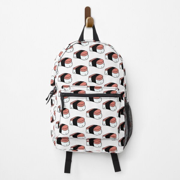 Item preview, White Background Musubi Lunch Meat Cute Funny Food Foodie Pink Rice Nori Sushi Oni Onigiri Ball Asian Cuisine designed and sold by mariesmunchies.