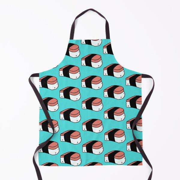 Item preview, Teal Background Musubi Lunch Meat Cute Funny Food Foodie Pink Rice Nori Sushi Oni Onigiri Ball Asian Cuisine designed and sold by mariesmunchies.