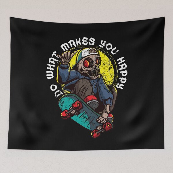 Item preview, Skateboarder Skateboard Quote Skeleton Skater Do what makes you happy designed and sold by FalkDania.
