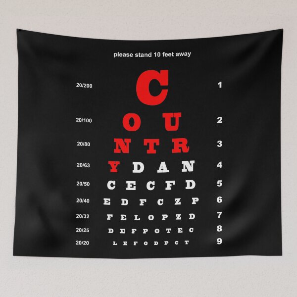 Item preview, EYE TEST CHART - COUNTRY DANCE designed and sold by KoolDsignsDANCE.