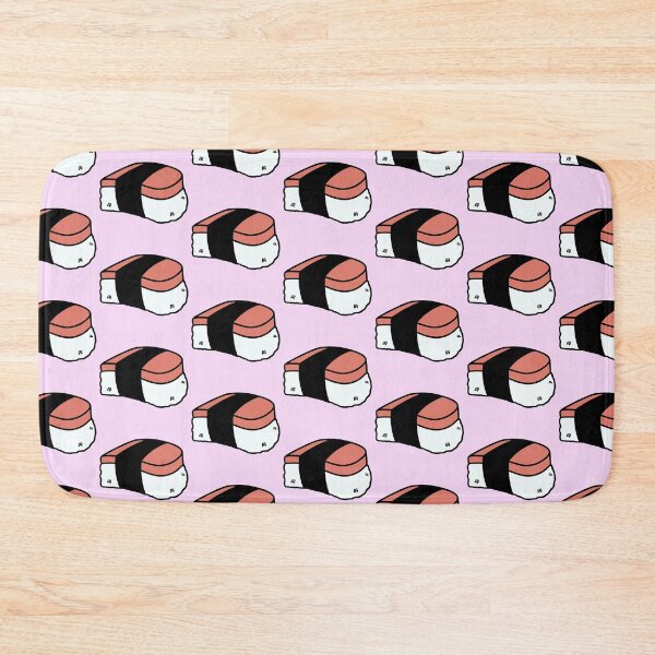 Item preview, Pink Background Musubi Lunch Meat Cute Funny Food Foodie Pink Rice Nori Sushi Oni Onigiri Ball Asian Cuisine  designed and sold by mariesmunchies.