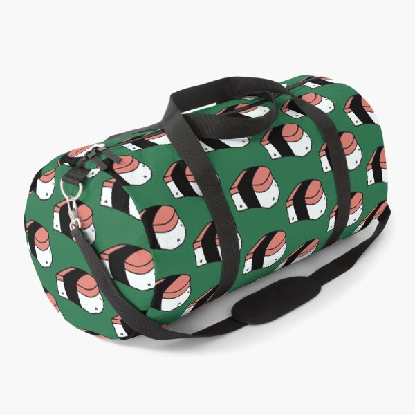 Item preview, Green Background Musubi Lunch Meat Cute Funny Food Foodie Pink Rice Nori Sushi Oni Onigiri Ball Asian Cuisine  designed and sold by mariesmunchies.