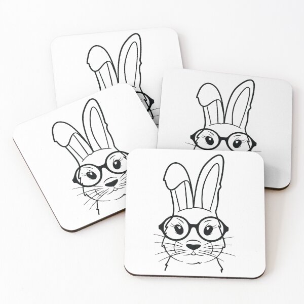 Item preview, Bunny with eyeglasses, Rabbit with glasses, Hare with round glasses designed and sold by KateBilous.